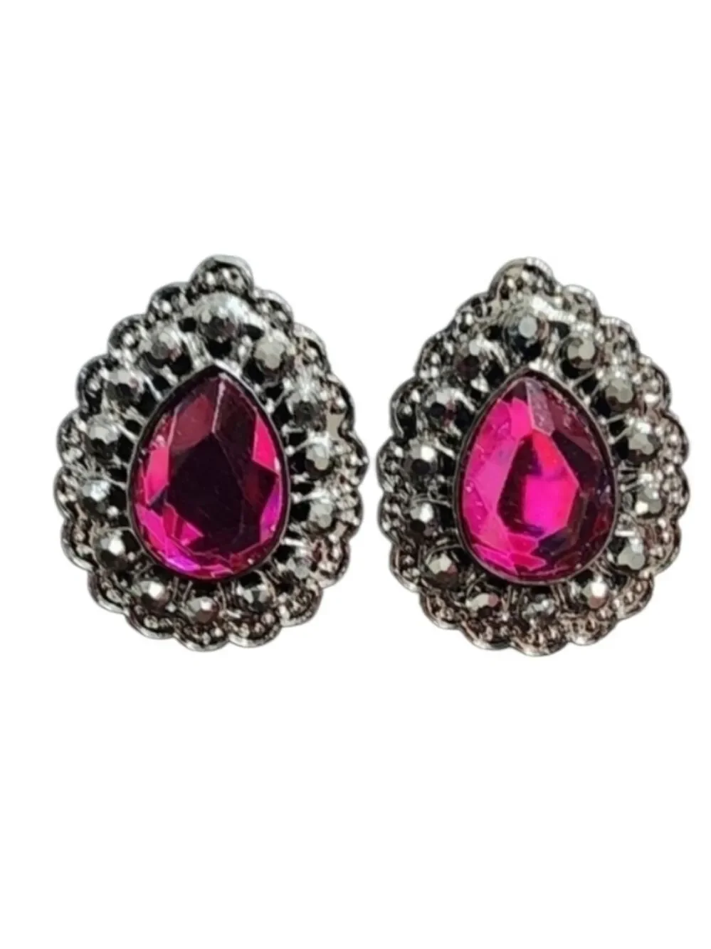 💥4 For $20💥Pink and Silver Teardrop Earrings